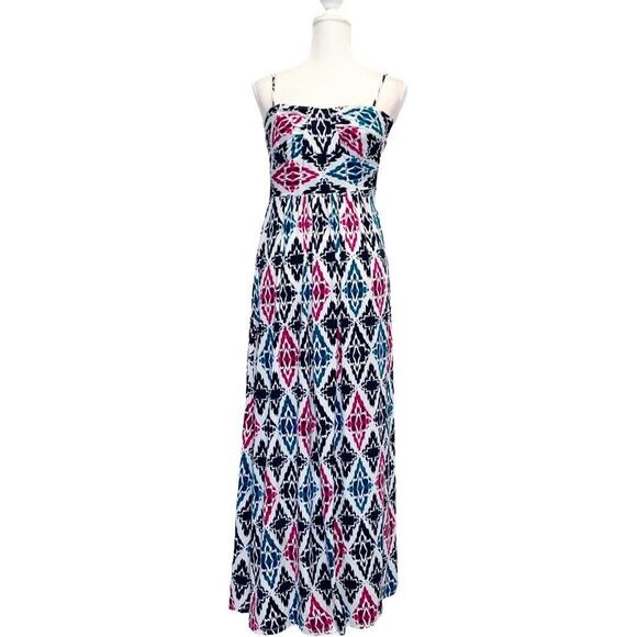 Ann Taylor sleeveless maxi dress size 2 Ivory tropical long - Picture 2 of 10